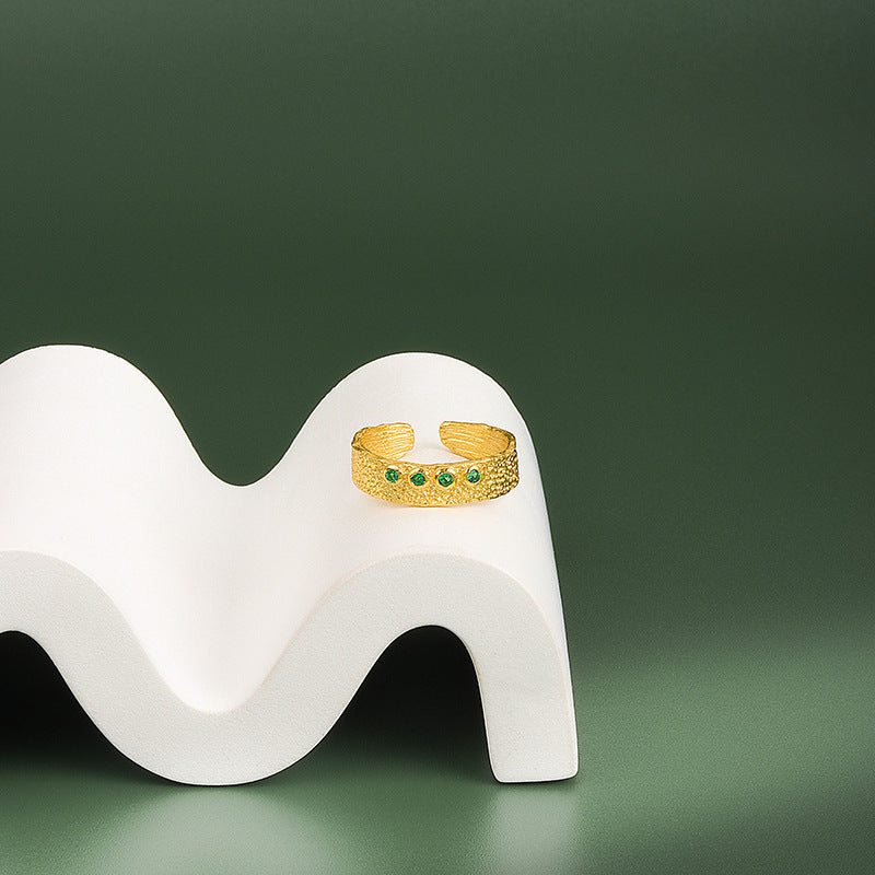 Niche Fold Texture Ring Irregular Ring Female Ring