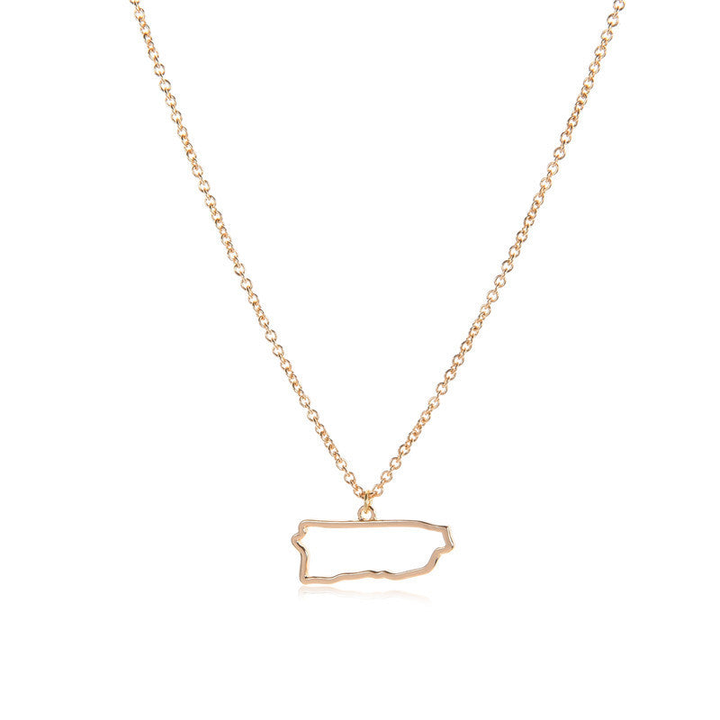 Country Map Necklace European Hometown Necklace