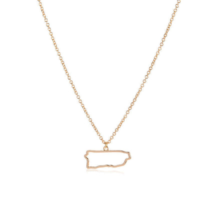 Country Map Necklace European Hometown Necklace