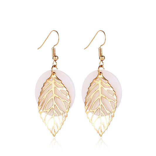 All-match Geometric Earrings Natural Shell Leaf Combination Earrings Earrings Earrings