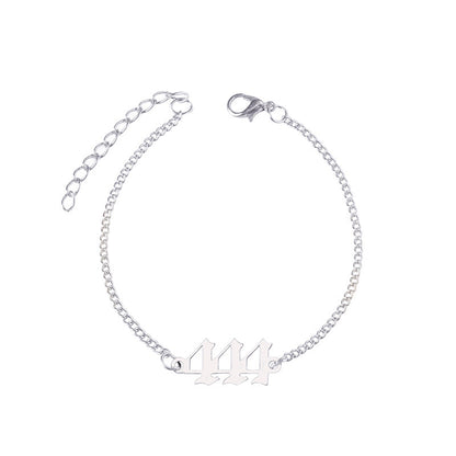 Stainless Steel Number 444 Chain Bracelets For Women