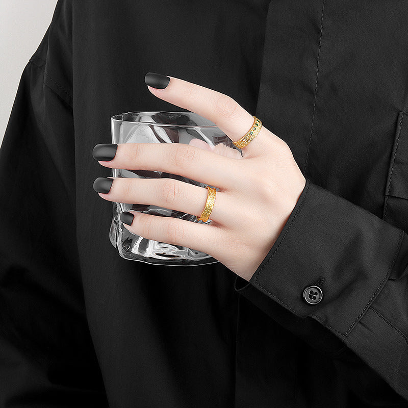 Niche Fold Texture Ring Irregular Ring Female Ring