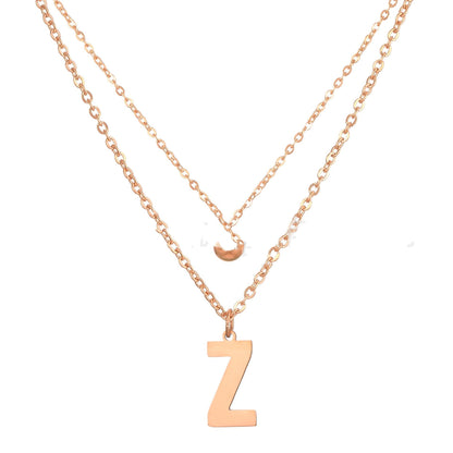 Double-layer Necklace Letter Necklace Ornament
